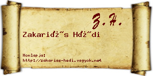 Zakariás Hédi névjegykártya